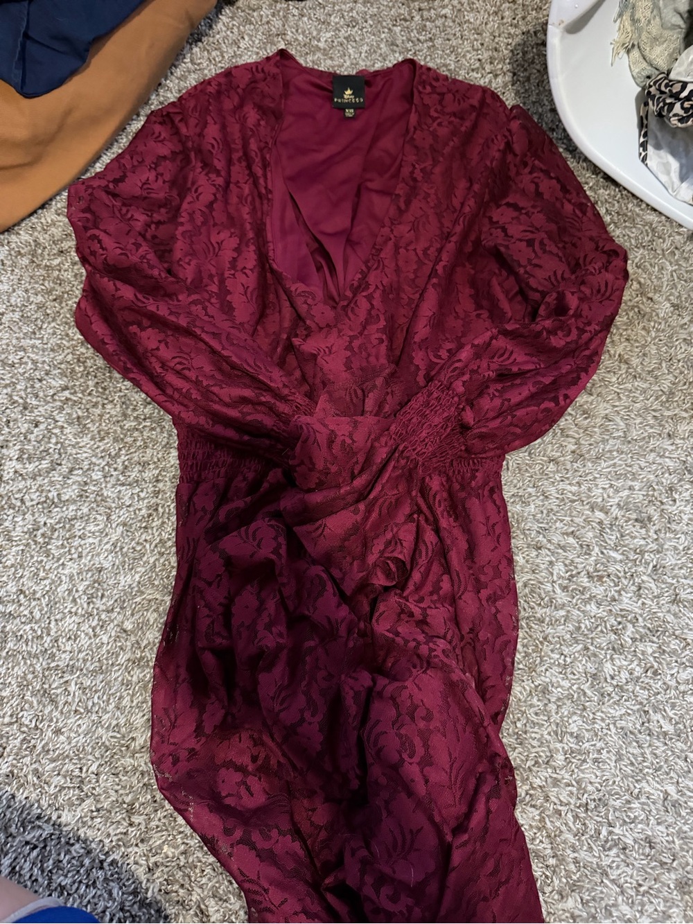 Red Floral Lace Dress